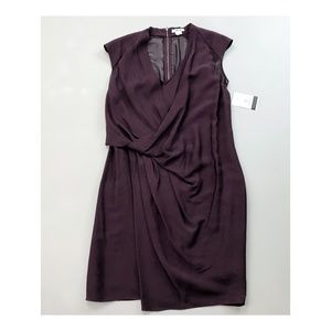 HELMUT LANG Pleated Faux Wrap Cocktail Dress